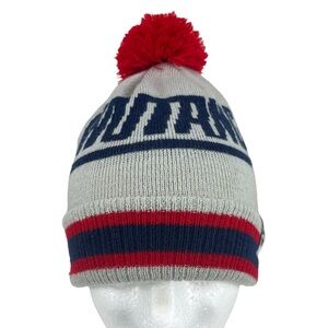 Wu Tang Clan Gray Red Blue Pom Pom Knit Beanie OS Hip Hop Streetwear
